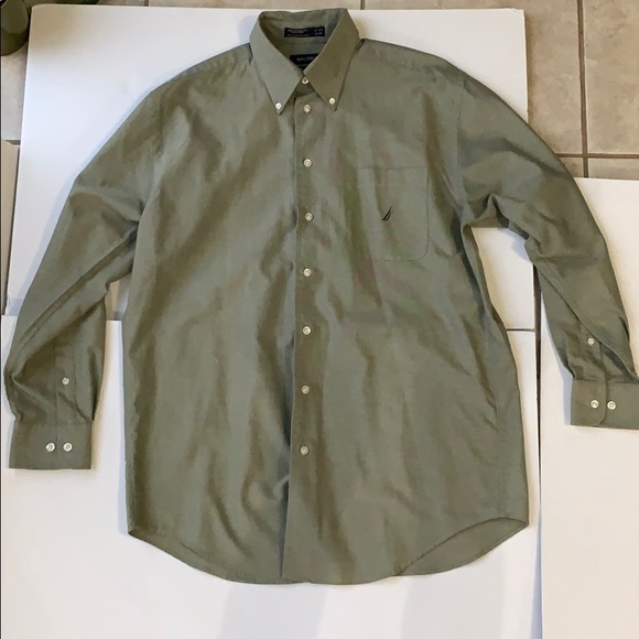 Nautica Men’s Olive Green Dress Shirt - Picture 6 of 8